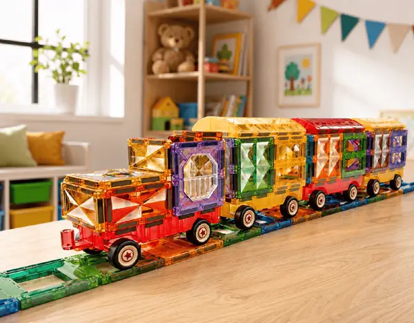 Magnetic Tiles togbane, 72 dele